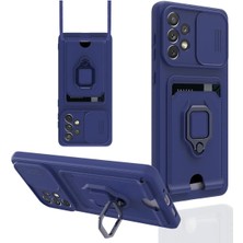  Samsung Galaxy A53 5g Kılıf Zuma Kartvizitli Yüzüklü Silikon - Lacivert