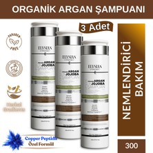 Elysian Essence Organik Argan & Jojoba Şampuanı 3 Adet | Copper Peptidli Saç Bakımı | Besleyici ve Yenileyici Etki - Kırılma Karşıtı 300 ml