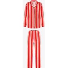 Penti Çok Renkli Red Line Gömlek Termal Etkili Pantolon Pijama Takımı