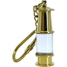 Bıyıklı Tobacco Antik Sarı Pirinç Gemi Feneri Anahtarlık - Nautical Koleksiyon Serisi