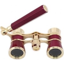 Magicool Nefis Işlemeli, Tiyatro / Opera Dürbünü 3X25 Prinç Metal Kaplamalı Retro Kahverengi