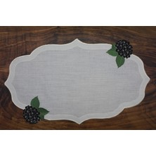 Nakışkonsept Ortanca Desenli Runner ve 6 Lı Kokteyl Peçete Takım