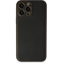   13 Pro Max Kılıf Coco Deri Silikon Kapak - Siyah