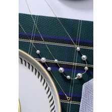 925 Ayar Gümüş Büyük Küçük Incili Altın Kaplama Set