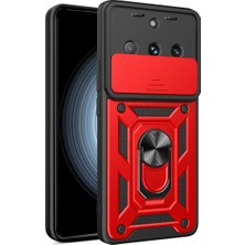  Realme 11 Pro Kılıf Pars Lens Yüzüklü Silikon - Kırmızı