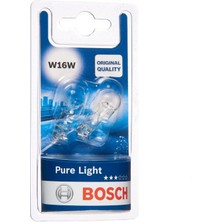 Bosch W16W (955) Pure Light Araba Ampulü - 12 V 16 W W2,1x9,5d - 2 Ampul