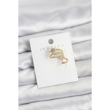 Clariss Gold Renk Zirkon Taşlı Yıldız Model Kıkırdak Earcuff Küpe