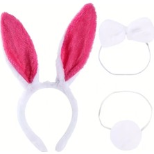 Magicool Fuşya Pembe Tavşan Kulak Papyon Kuyruk 339LÜ Parti Seti