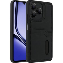  Realme Note 50 4g Kılıf Sara Kartvizitli Deri Kılıf - Siyah