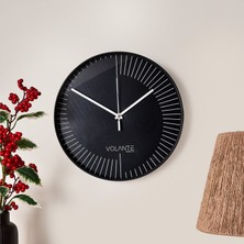 Volante Effect Modern Duvar Saati - Siyah - 30 cm