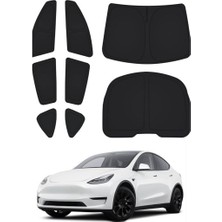 Ramm Tesla Model Y Uv Korumalı Güneşlik Seti - 8 Adet - Siyah