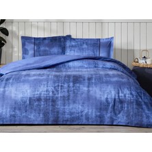 Özdilek Ranforce -Horizon Mavi- Lastikli Çarşaflı Çift Kişilik Nevresim Takımı