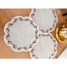 Nakışkonsept Çiçek Çelenk Model Kokteyl Peçete 6 Adet