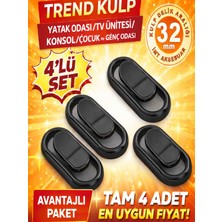 İmt Aksesuar  Lüks Trend Mobilya Kulpu Siyah 32 mm 4 Adet  Dolap Yatak Odası Tv ünitesi Konsol Çocuk ve Genç Odası
