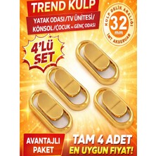 İmt Aksesuar  Lüks Trend Mobilya Kulpu Altın 32 mm 4 Adet  Dolap Yatak Odası Tv ünitesi Konsol Çocuk ve Genç Odası