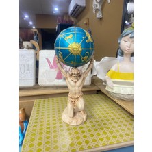 Renkli Fırça Dünya Taşıyan Atlas Polyester Biblo Hediyelik