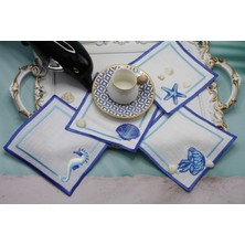 Nakışkonsept Deniz Anası Desenli Kokteyl Peçete 6lı