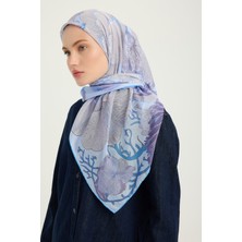 Schaless Mercan Bahçesi - Lila - Efilia Desenli Eşarp - 90X90 cm