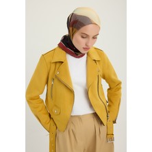 Schaless Renklerin Lalesi - Kahverengi - Efilia Desenli Eşarp - 90X90 cm