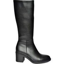 Kindep Wum Kısa Topuklu Fermuarlı Kadın Çizme Siyah