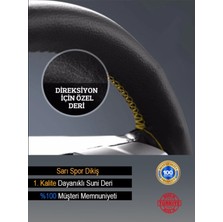 Mlh Store Tüm Araçlar Için Uyumlu Üniversal Direksiyon Kılıfı Dikmeli Sarı