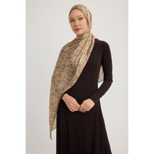 Schaless Etnik Bahar - Gri - Aurora Desenli Janjan Şal - 70X190 cm