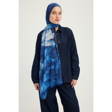 Schaless Zamansız Hayal - Lacivert - Efilia Desenli Şal - 70X190 cm