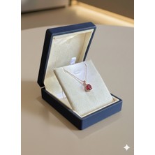 Ada Life Gümüş (Premıum Işıklı Kutulu) 925 Ayar Gümüş Yuvarlak  Taşlı Kolye