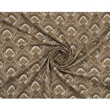 Podyum Baskı Kahve Rengi Etnik Desenli Dijital Baskılı Döşemelik Koltuk Kumaşı, Kırlent, Minder Kaplama Kumaşı 100X140CM