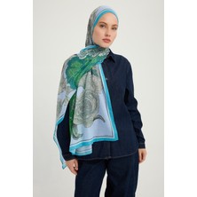 Schaless Mercan Bahçesi - Mavi - Efilia Desenli Şal - 70X190 cm