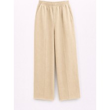 Mixray 4783 Kadın Bol Paça Dökümlü Palazzo Gabardin Pantalon Antik Vizon