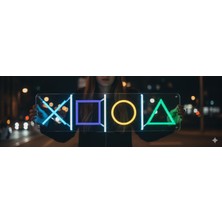 Neonled Oyun Konsol Butonları Dekoratif Neon LED (47X16 Cm)