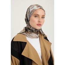 Schaless Kozmik Paisley - Kahve - Efilia Desenli Eşarp - 90X90 cm