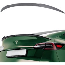 Ramm Tesla Model Y Arka Tampon Ince Spor Tip Spoyleri (Spoiler) Mat Karbon Siyah
