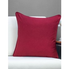 Gercella Keten 43X43 Kırlent Kılıfı 2'likırmızı Rengi Fermuarlı Evtex