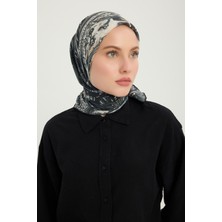 Schaless Kozmik Paisley - Siyah - Efilia Desenli Eşarp - 90X90 cm