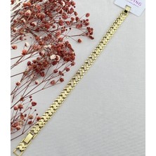 Xuping Xupıng Premium Taşlı Gold Kaplama Örgü Zincir Bileklik