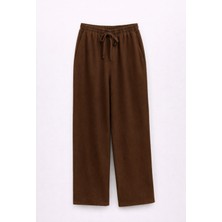 Mixray 4778 Kadın Bol Paça Palazzo Dökümlü Gabardin Pantolon Kahve