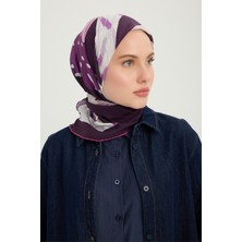 Schaless Düğümler ve Hikayeler - Pembe - Vierra Desenli Viskon Eşarp - 90X90 cm