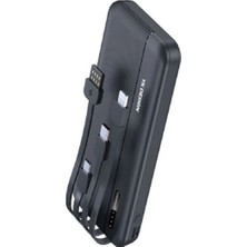 Go İthalat 10000 Mah Micro Type-C USB Lightning 4 Kablolu Hızlı Kablosuz Şarj Powerbank (5468)