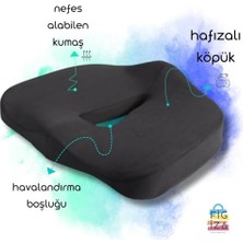 Storemax Ortopedik Basur Minderi Visco Posture Lüks Ortopedik Oturma Minderi,, Siyah, Standart