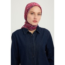 Schaless Ebedi Saraylar - Bordo - Vierra Desenli Viskon Eşarp - 90X90 cm