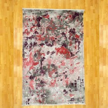 Mevlana Bazaar Renkli Soyut Çiçek Desenli Modern 160 x 230 Yün Halı
