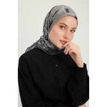 Schaless Mercan Bahçesi - Siyah - Efilia Desenli Eşarp - 90X90 cm