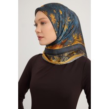 Schaless Gecenin Bahçesi - Gri - Aurora Desenli Janjan Eşarp - 90X90 cm