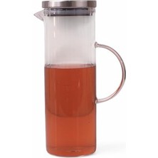 Storemax 1000ML Metal Kapaklı Borosilikat Cam Yağlık & Sürahi – Şık, Dayanıklı ve Sağlıklı Saklama Çözümü (8cm x 20CM)