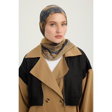 Schaless Köklerin Aynası - Camel - Efilia Desenli Eşarp - 90X90 cm