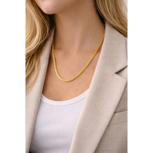 Xuping Xupıng Premium 55 cm Altın Kaplama Yılan Zincir Çelik Kolye – Zarif & Işıltılı Lüks