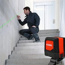 Storemax KBL91G 30 Metre Profesyonel Yatay ve Dikey Otomatik Hizalamalı Yeşil Çapraz Çizgi Lazer Distomat, Kırmızı/siyah