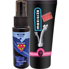 Bonie Machoman 60 ml Erkek Zaman Spreyi + Maxi Size Erkek Özel Yeri Boyutlandırıcı Krem